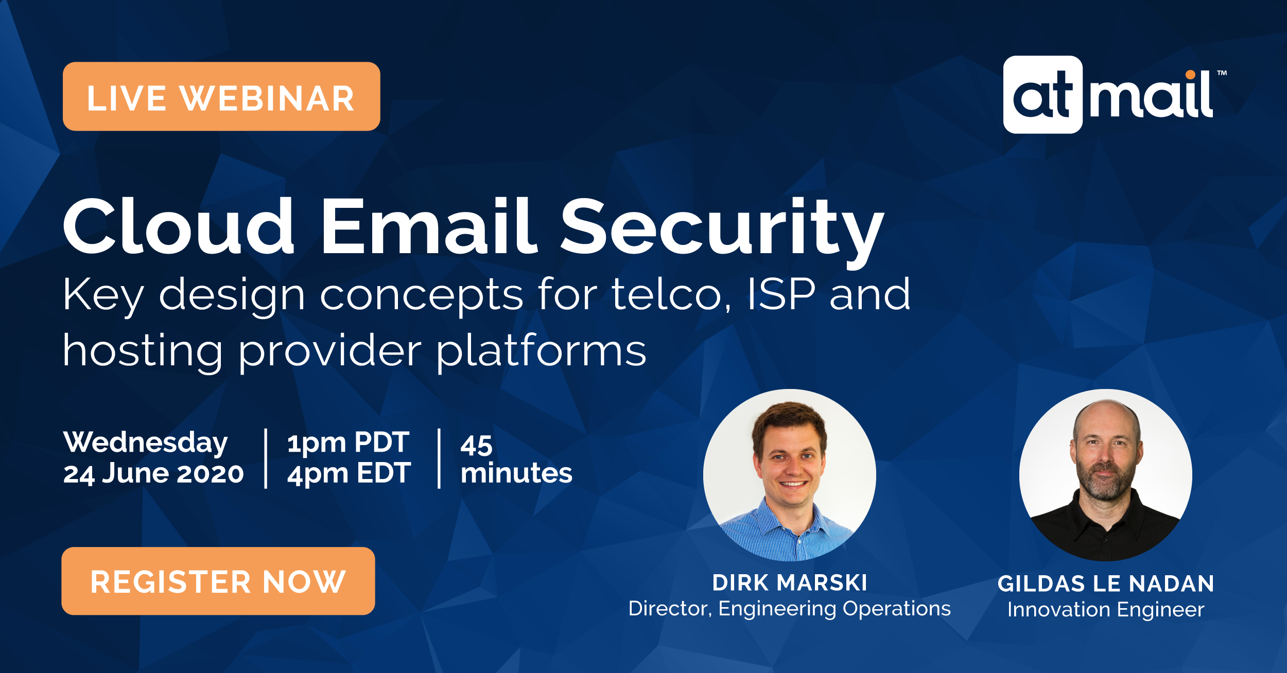 Cloud Email Security - atmail webinar, Dirk Marski, Gildas Le Nadan, cloud hosted email, email hosting for telcos, ISPs and hosting providers